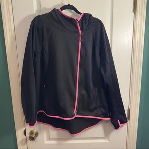Lane Bryant Livi Active Wear Black with Pink trim Zippered Jacket